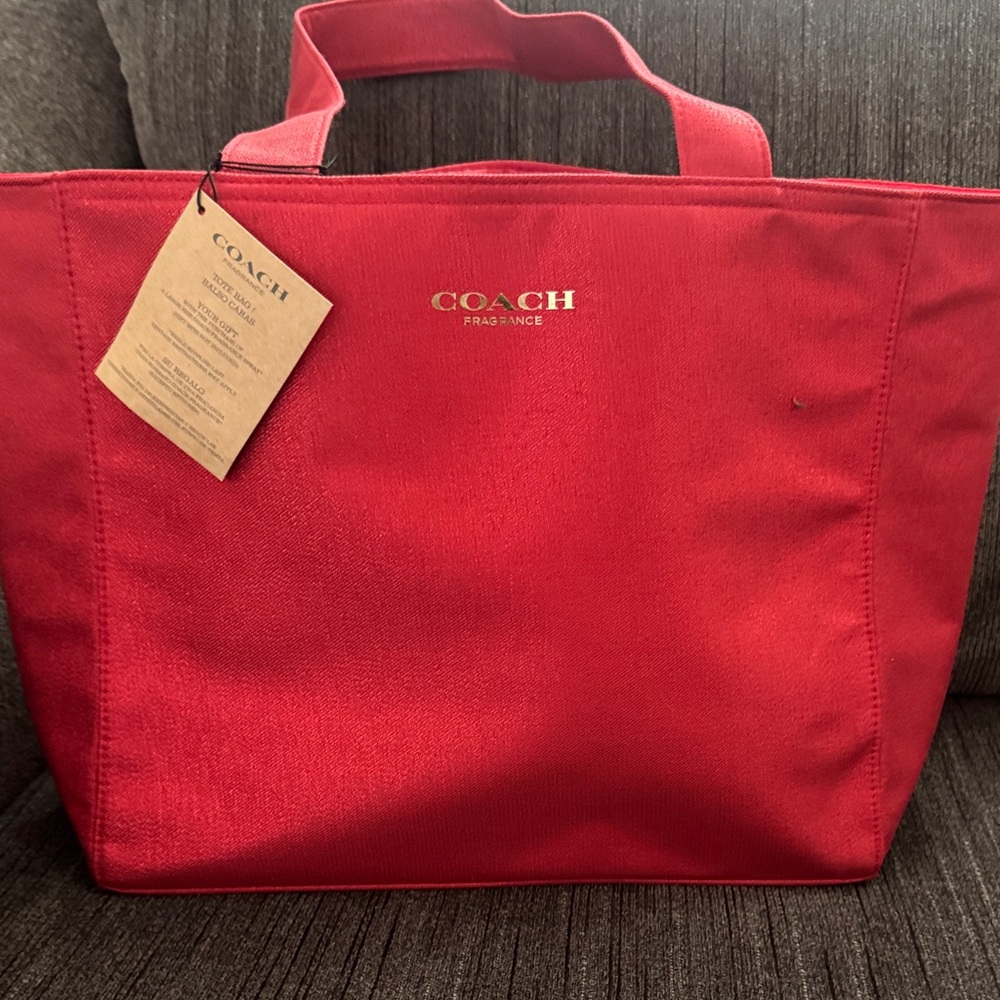 Coach Red Canvas Tote